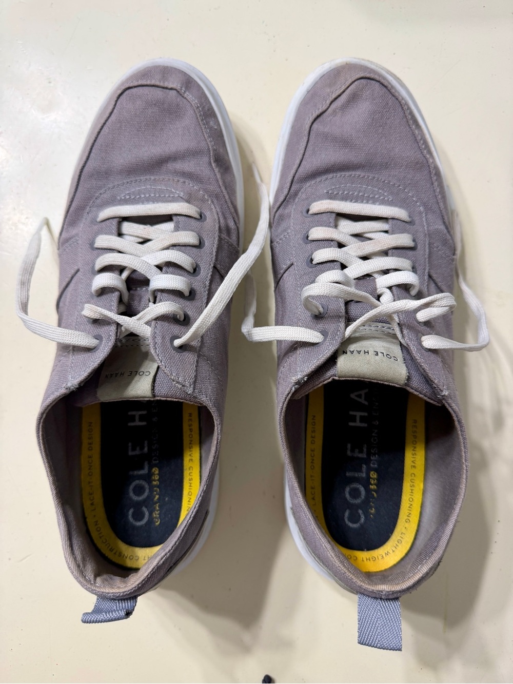 Cole Haan GrandPro Men’s Low-Top Sneakers in Light Gray with White Soles